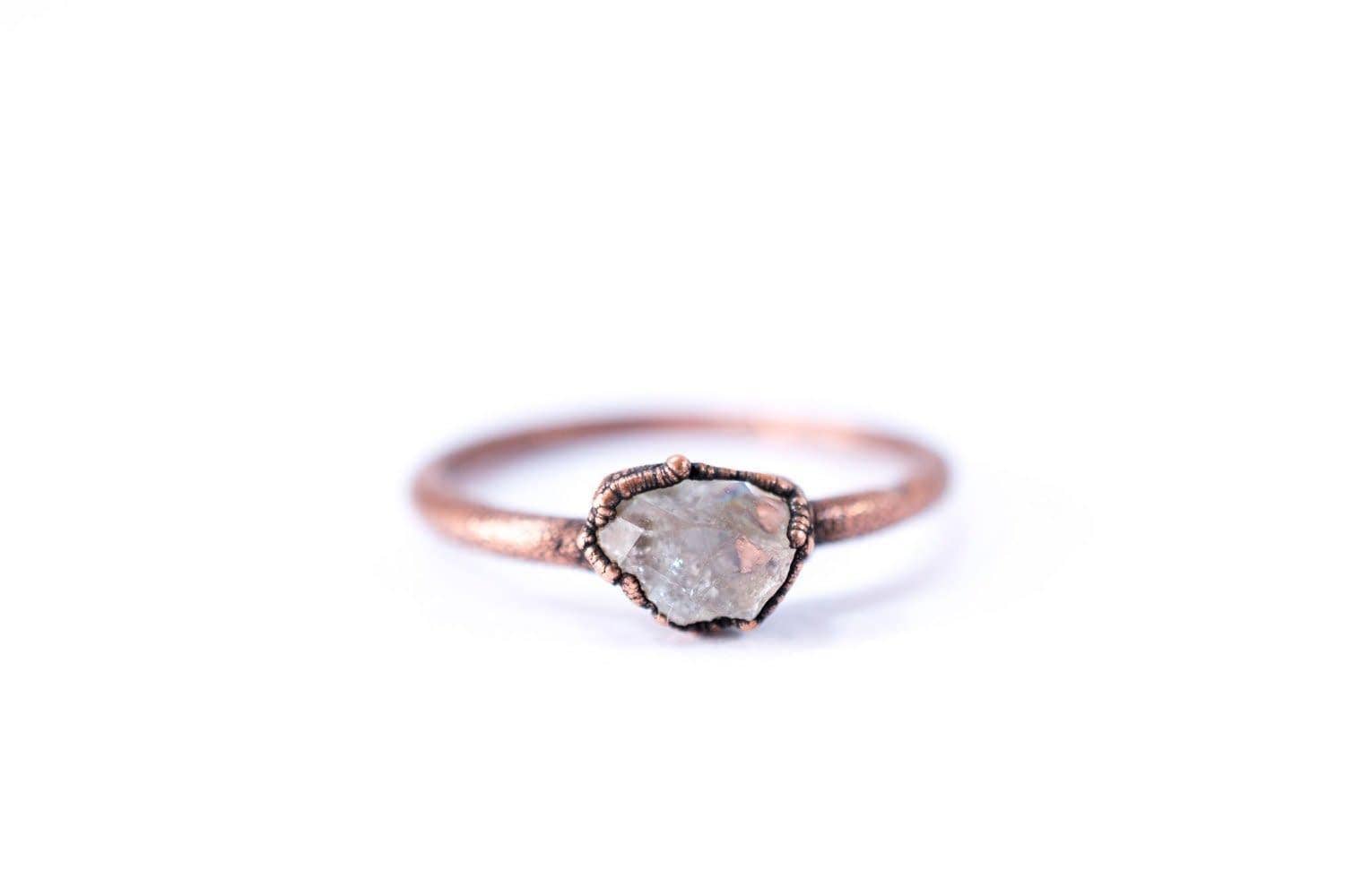 HAWKHOUSE - Wholesale Single Stone/Solitaire Ring - Utah Topaz Ring in Repurposed Copper0