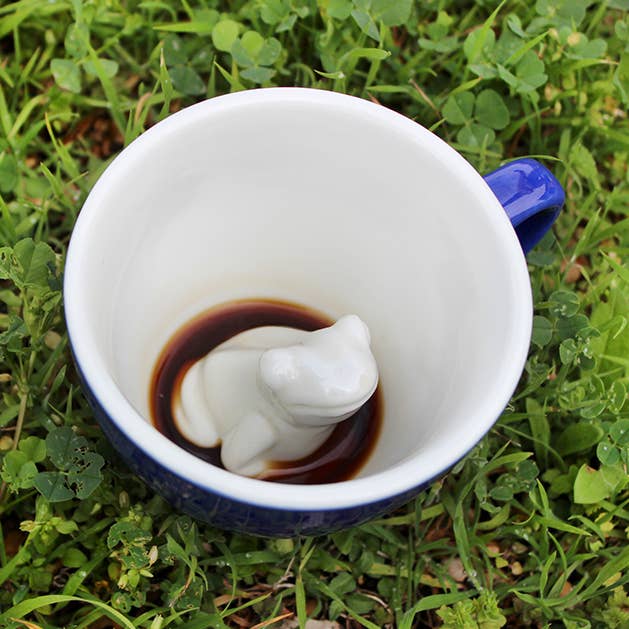 Ceramic FROG Surprise Mug Gift (11 oz. - Cobalt Blue) for wholesale by Creature Cups