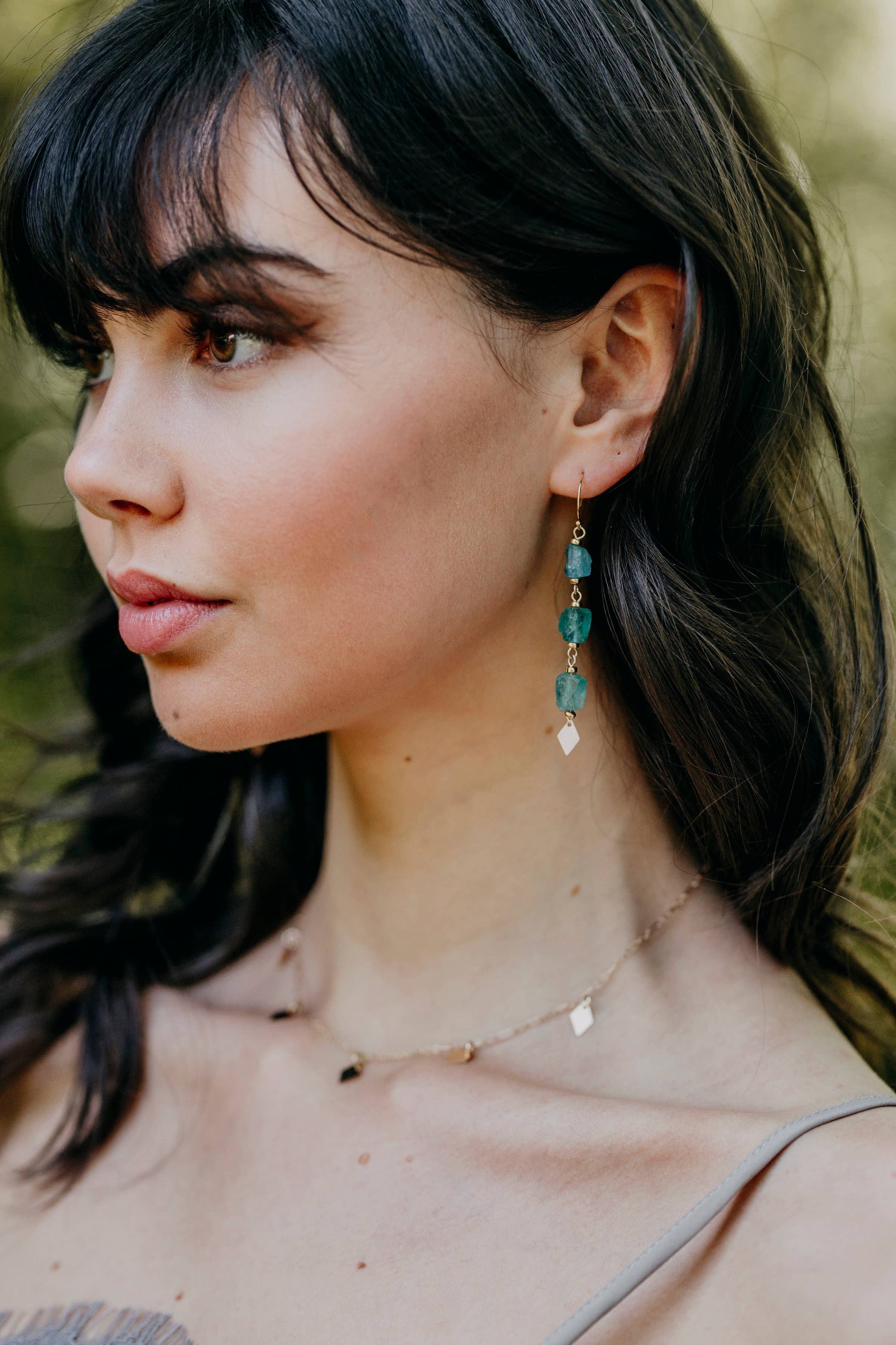 Bent by Courtney - Wholesale Pendant/Charm Necklace - Rocky 14K Gold-Filled Diamond Charm Necklace2