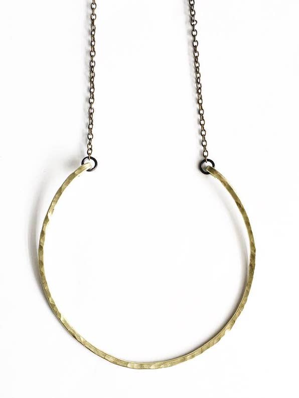 Circle Brass Necklace for wholesale by Courtney Fischer Jewelry