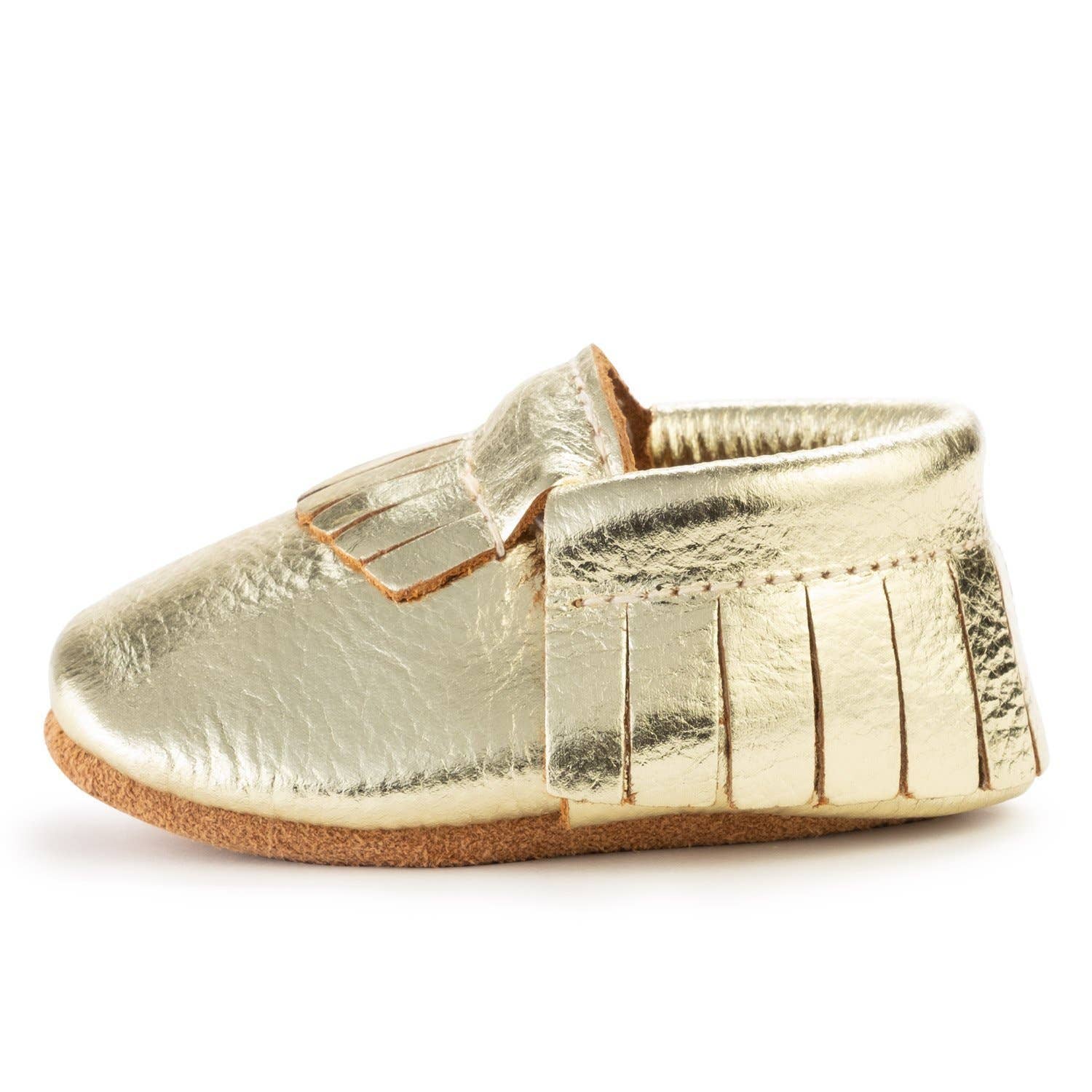 BirdRock Baby - Wholesale Moccasins - Kids - Baby Moccasins - Genuine Leather Baby Shoes (Gold)0