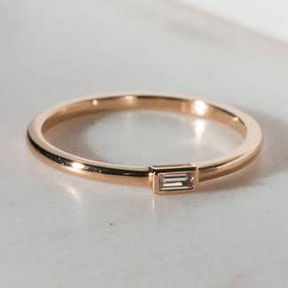 Neomie Baguette Ring - Rose Gold Vermeil for wholesale by Finley