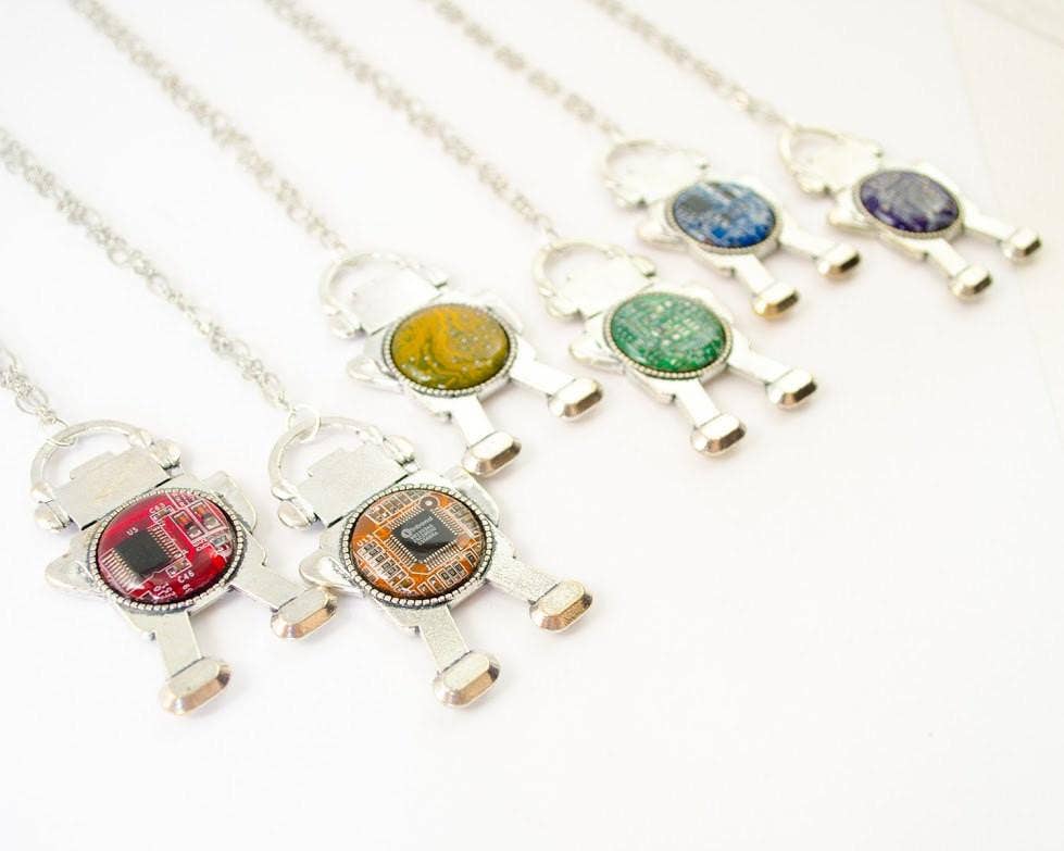 Circuit Breaker Labs - Wholesale Pendant/Charm Necklace - Circuit Board Robot Necklace6