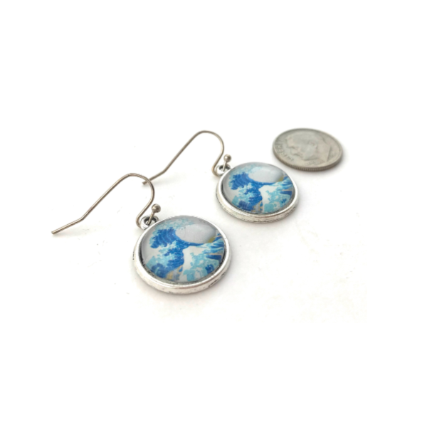 Fern & Filigree - Wholesale Dangle Earrings - Classic Art Series - Great Wave of Kanagawa  Earrings2