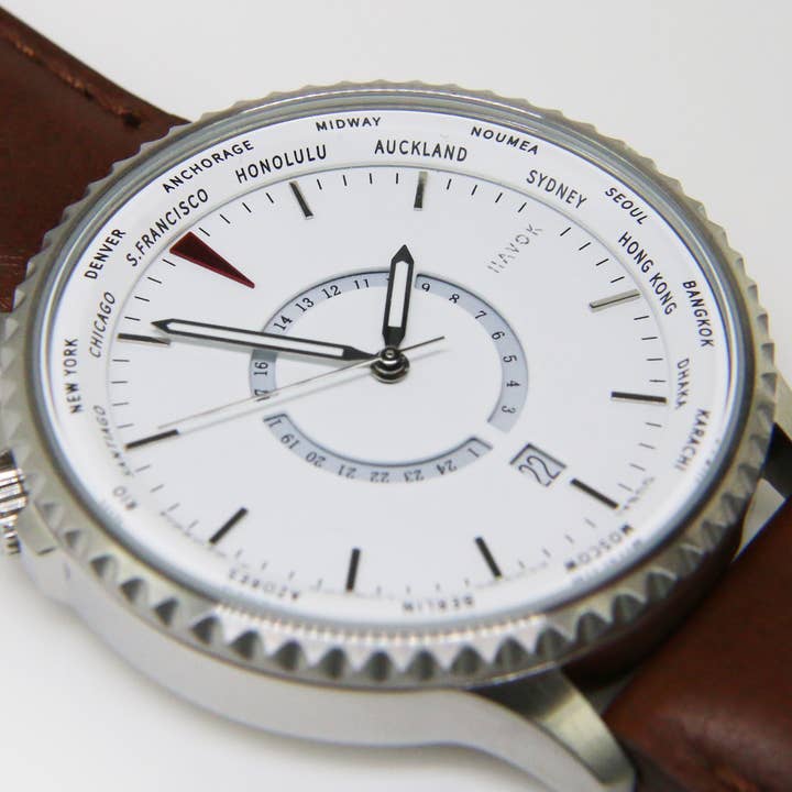 Elliot Havok - Wholesale Wrist Watch - Men's - World Traveller | 24 Time Zones On a World Timer1