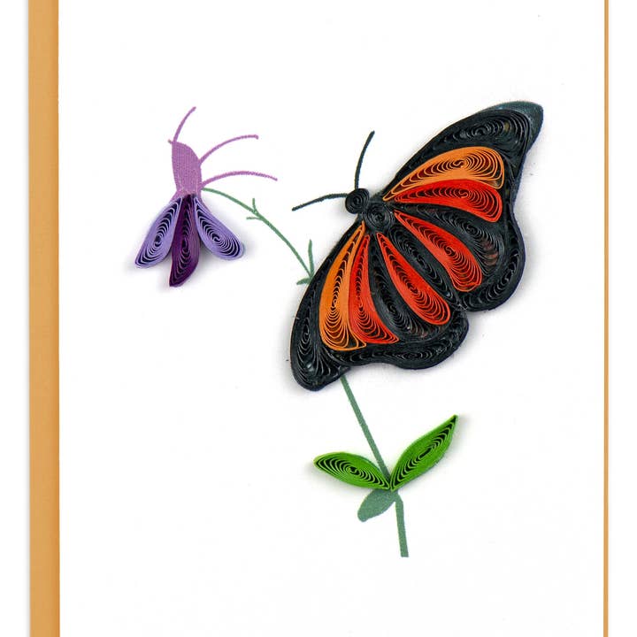 Quilling Card - Wholesale Everyday Greeting Card - Monarch Butterfly Gift Enclosure Mini Card