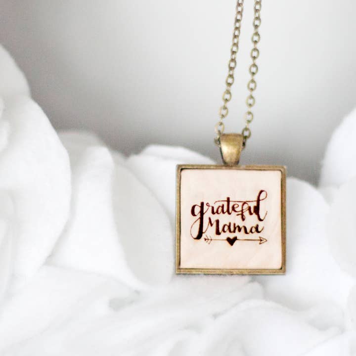 Grateful Mama Necklace for wholesale by Little Allegory