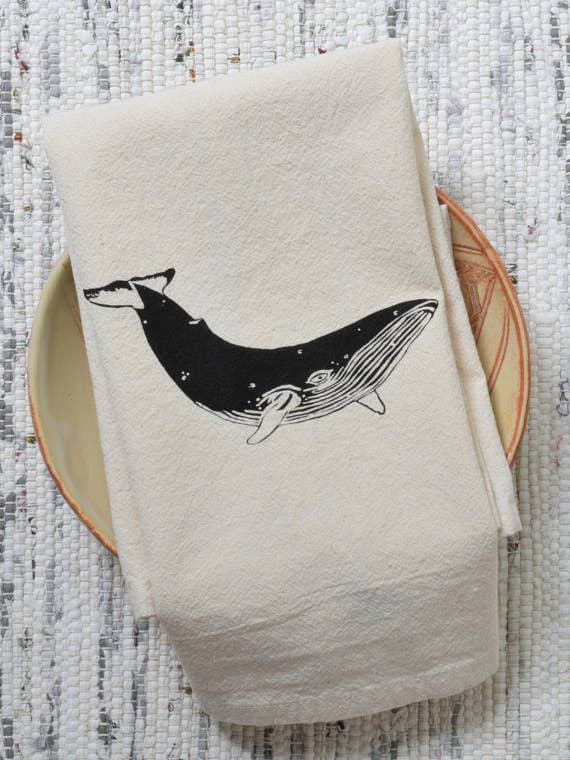 Set di 4 tovaglioli a forma di balena in cotone biologico - Nero - Humpback per la vendita all'ingrosso da parte di Hearth and Harrow