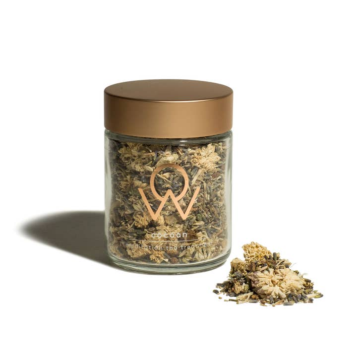 Meditation Tea Treatment "Cocoon" - Full Size 8oz Glass Jar for wholesale by Wildland Organics