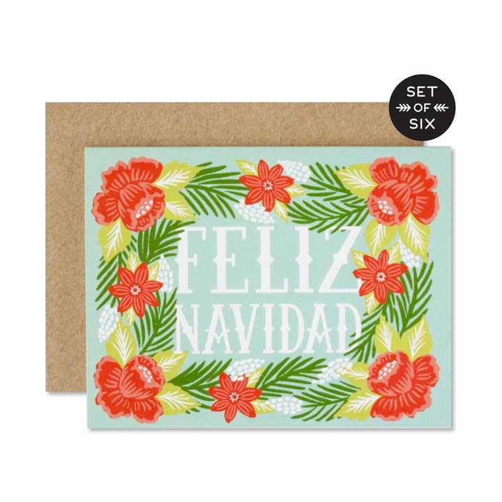 Cartão Feliz Navidad - Caixa de 6 por atacado de Wild Hart Paper