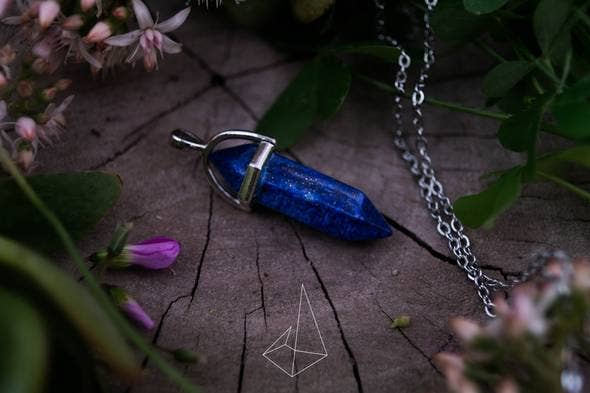 Foxfire Stones - Wholesale Pendant/Charm Necklace - Leather Cord - Stone Of Wisdome Lapis Lazuli Healing Stone Necklace0