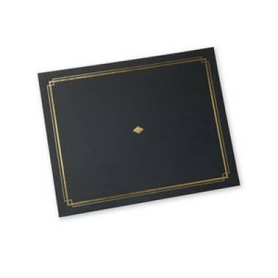 Gartner Studios - Wholesale Stationery/Notecard Set - Black Award Certificate Holder With Gold Foil