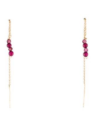 Garnet Threader Earrings for wholesale by Ore & Gold