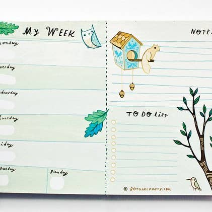 Boygirlparty - Wholesale Planner - Blue Weekly Planner Notepad - 2021 Desk Pad Undated Agenda