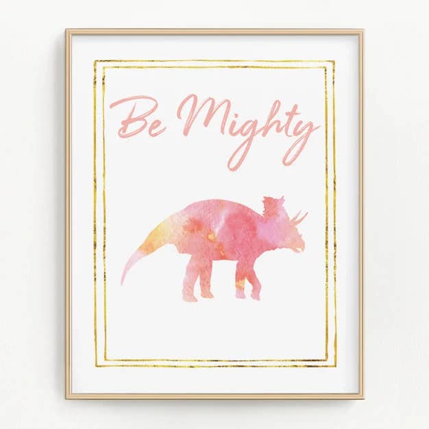 Rosa Akvarell Triceratops konsttryck för wholesale av Flip The Script Studios