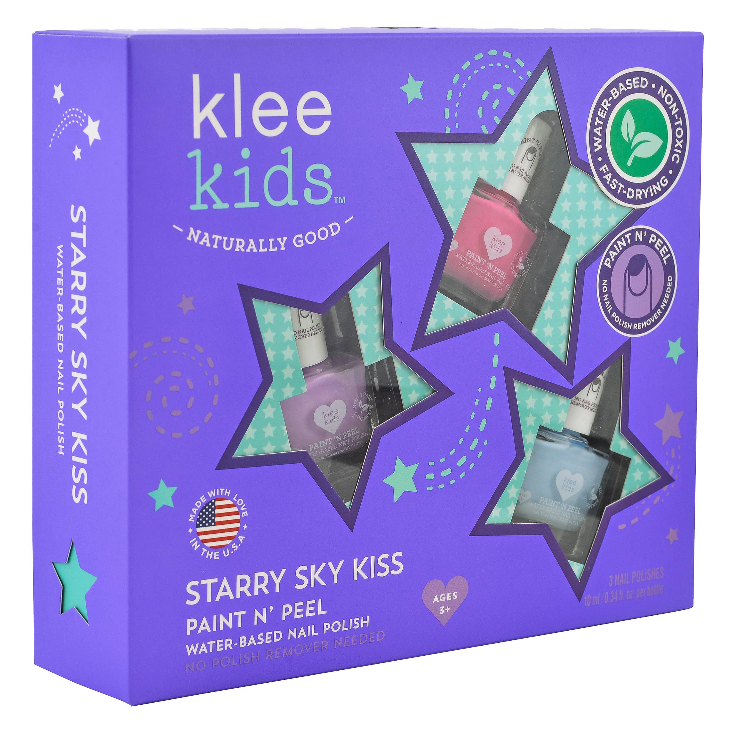 Klee Naturals - Vente Vernis à ongles – enfant - Starry Sky Kiss Ensemble de vernis à ongles à base d'eau Klee2