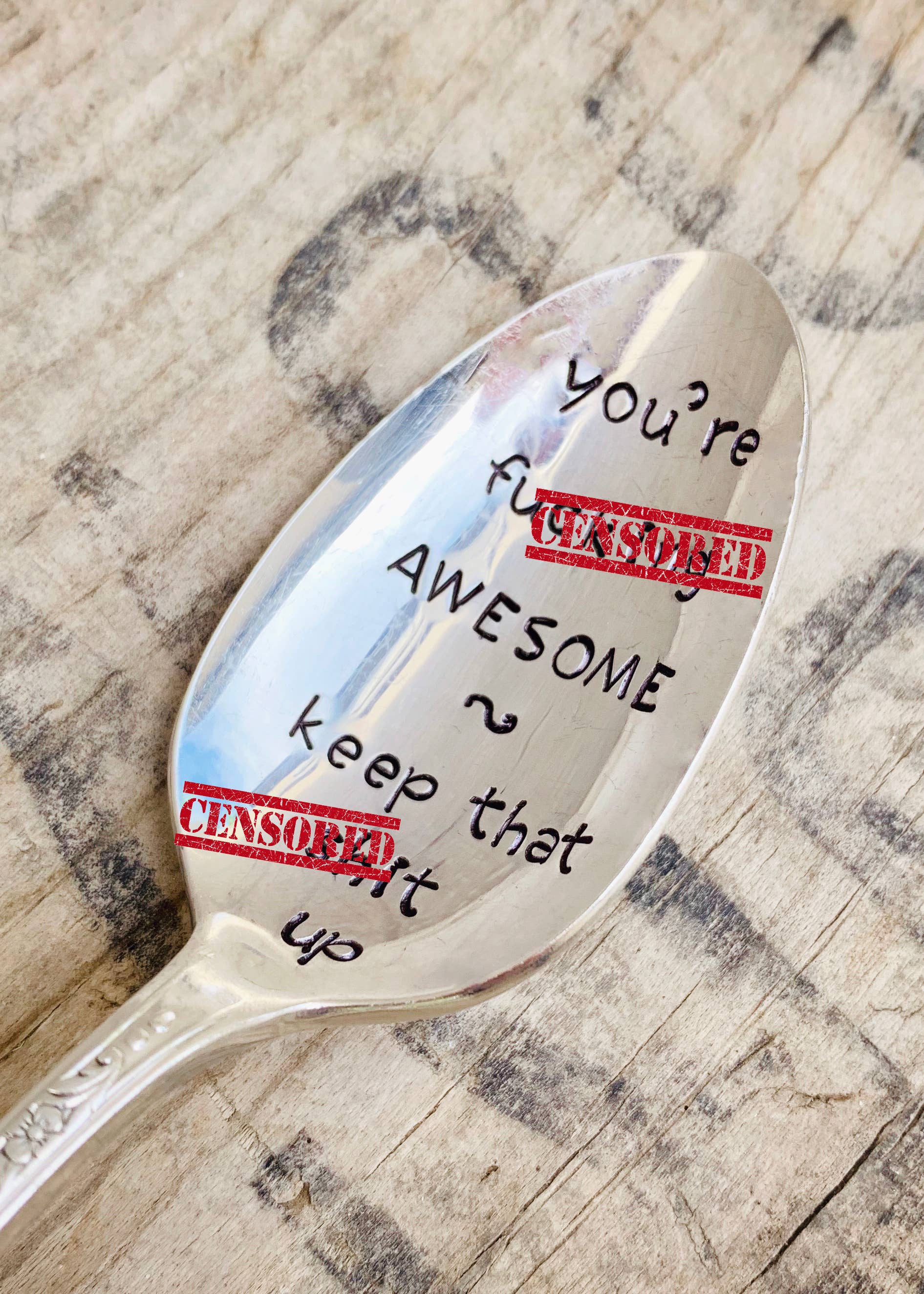 Pumpernickel and Wry – Engroshandel Bordske (bestik) – Naughty Coffee Tema Håndstemplede Vintage sølvskeer7