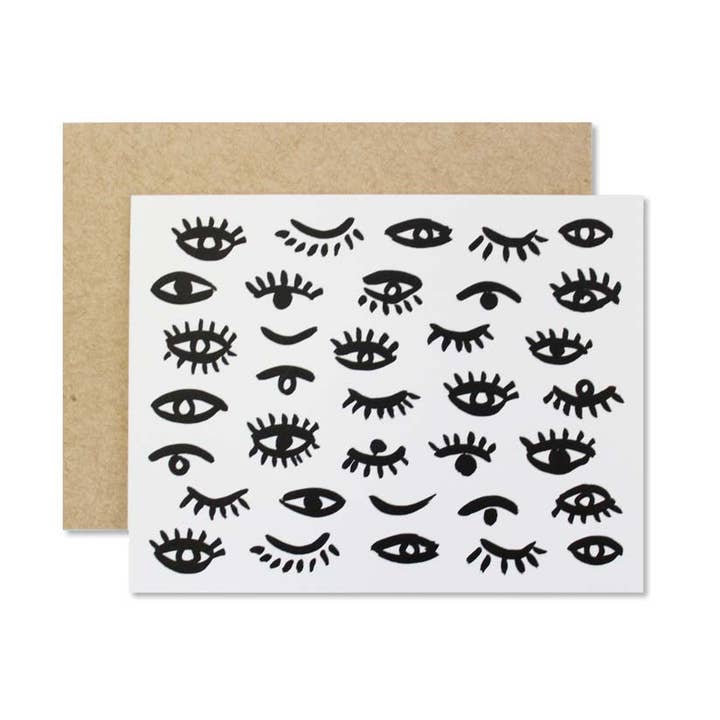 Wild Hart Paper – Cartão de saudação diária por atacado – Cartão de padrão de olhos0