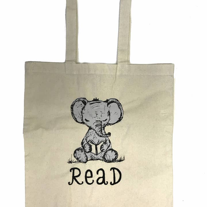Elephant Read : Tote for wholesale by Megan Lee Designs