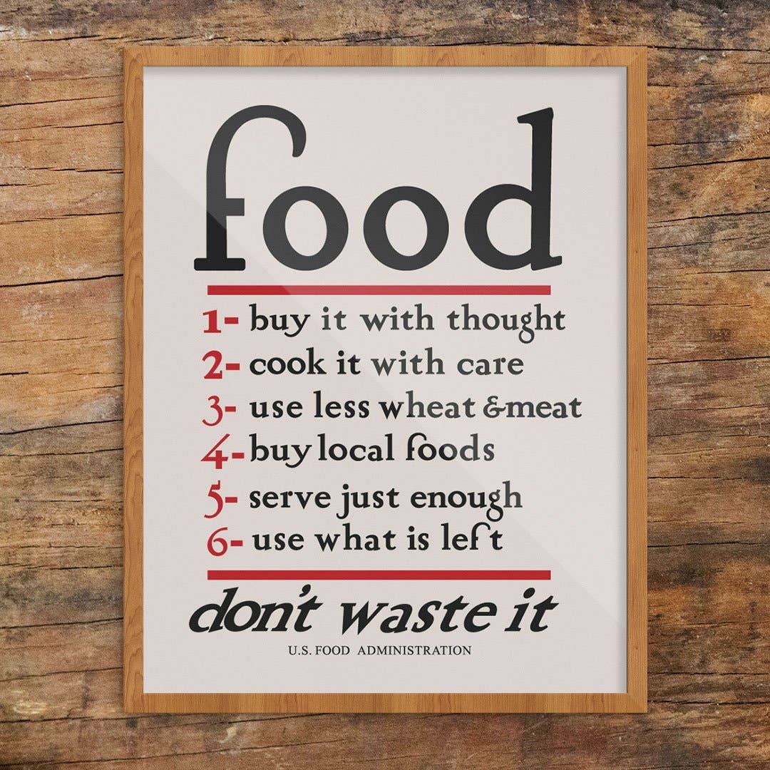 Fridgedoor - Wholesale Everyday Greeting Card - 5'' x 7'' Food Don't Waste It WPA Greeting Card0