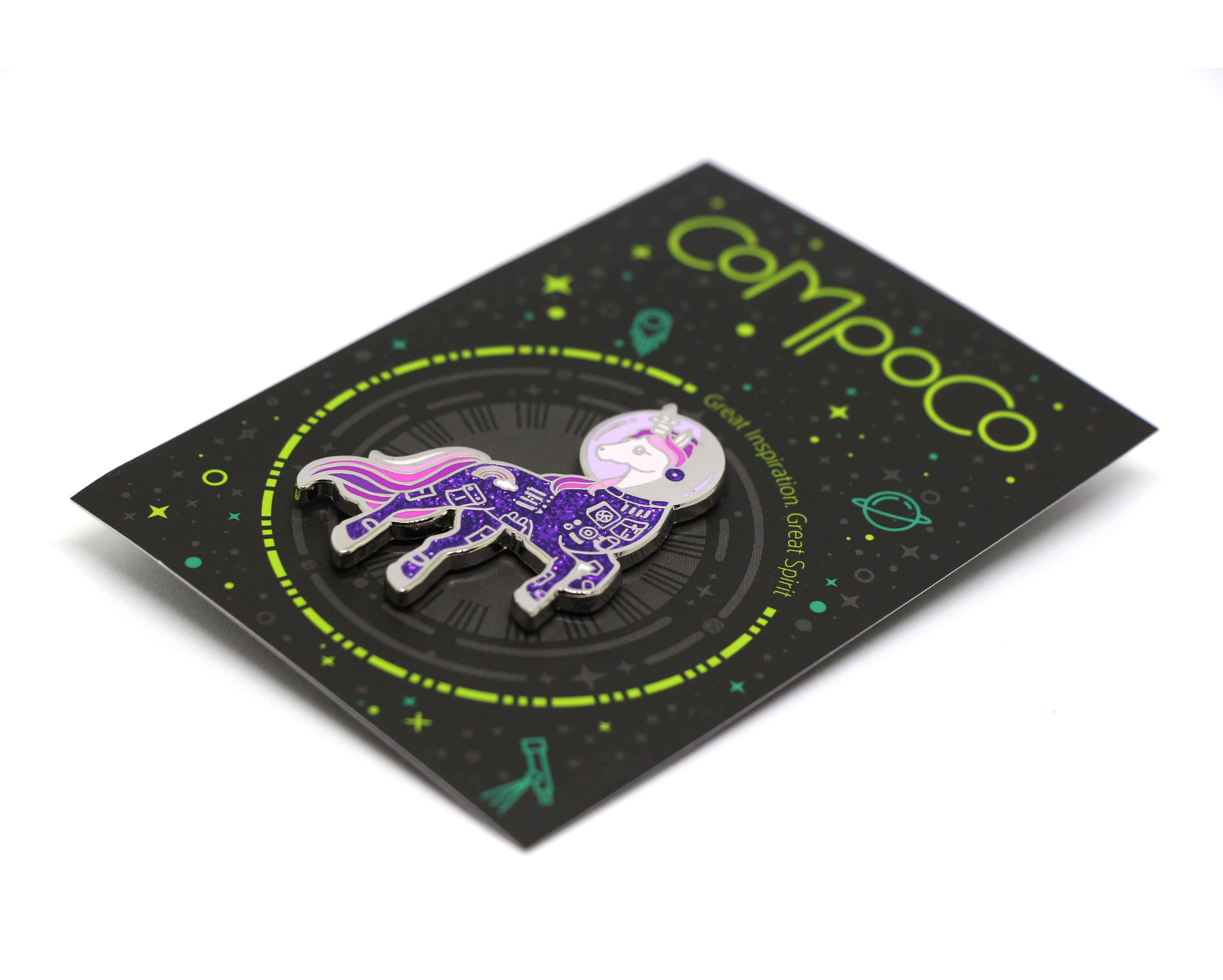 Compoco - Wholesale Lapel Pin/Button - Space Unicorn Enamel Pin (Purple)2