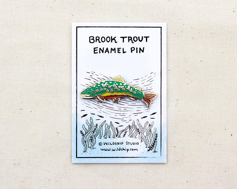 Wildship Studio - Wholesale Lapel Pin/Button - Brook Trout Enamel Pin1