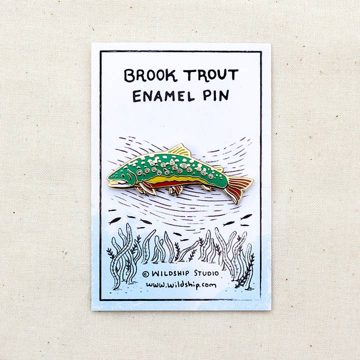 Wildship Studio - Wholesale Lapel Pin/Button - Brook Trout Enamel Pin1