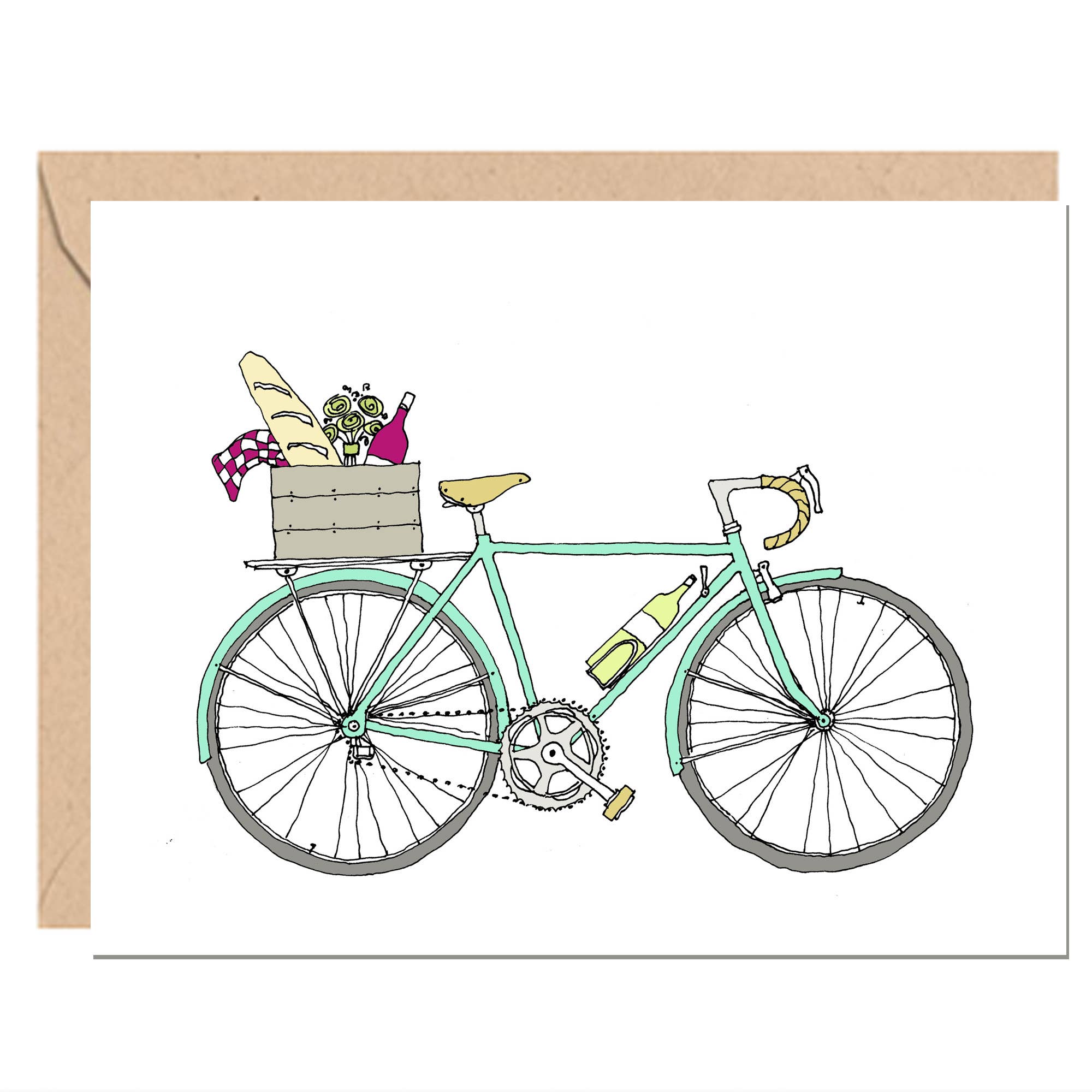 Rachelink Cards & Illustrations - Wholesale Everyday Greeting Card - Picnic Bike Card1