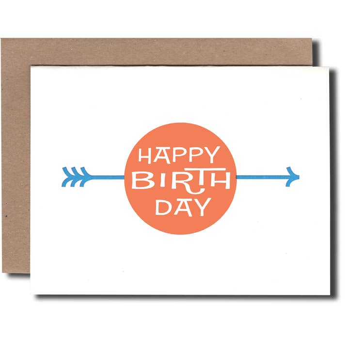 Happy Birthday Arrow for wholesale by Power and Light Press