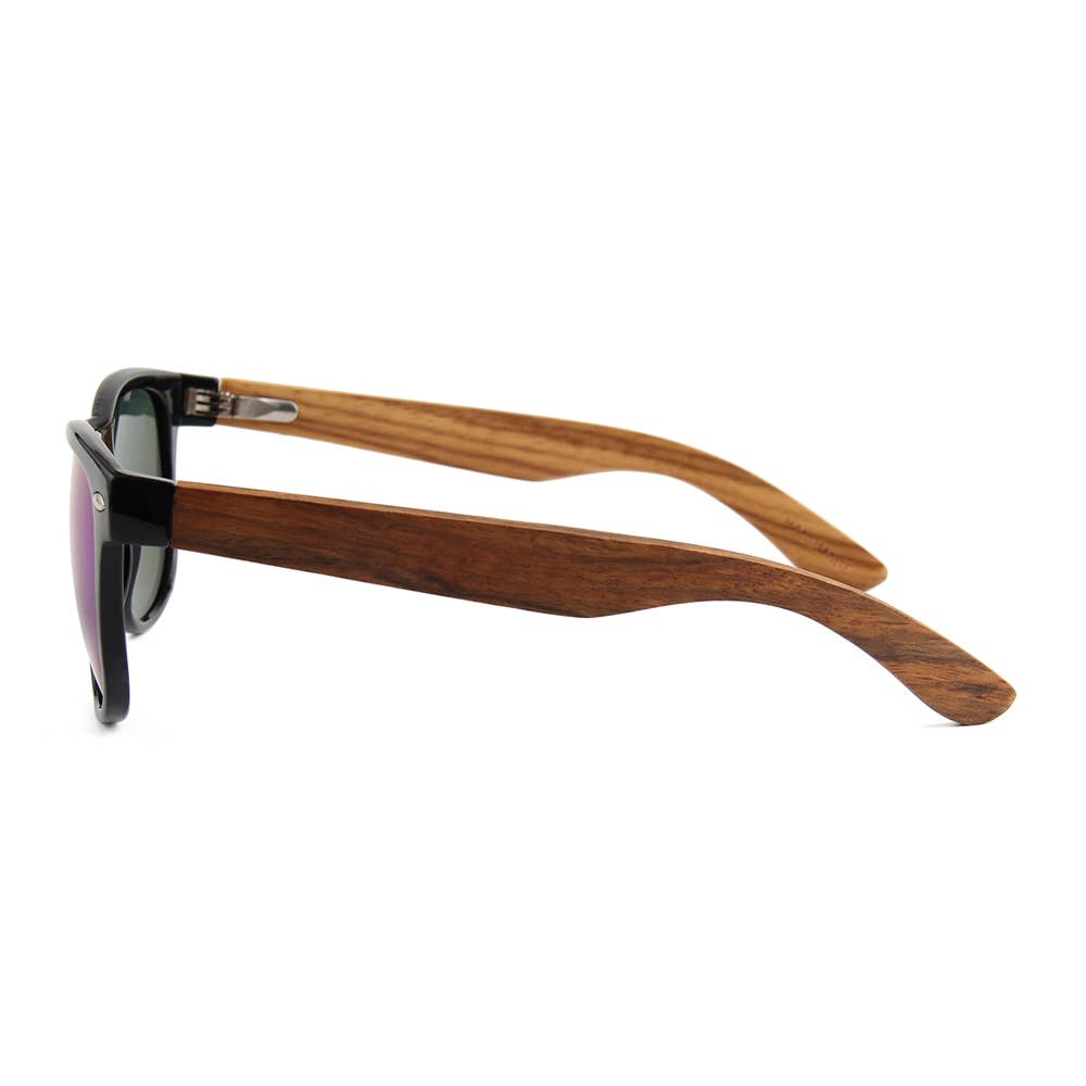 WUDN Handcrafted - Wholesale Sunglasses - Unisex - Real Wood Sunglasses - Mens & Women's Zebra Wood Wanderer4