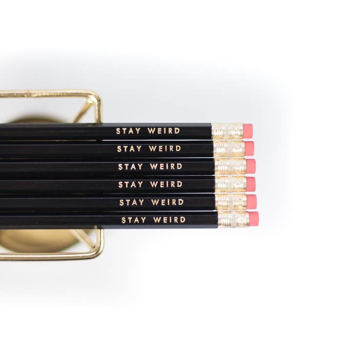 Tiramisu Paperie - Wholesale Pencil - Stay Weird Pencils, Office Supplies, set of 6