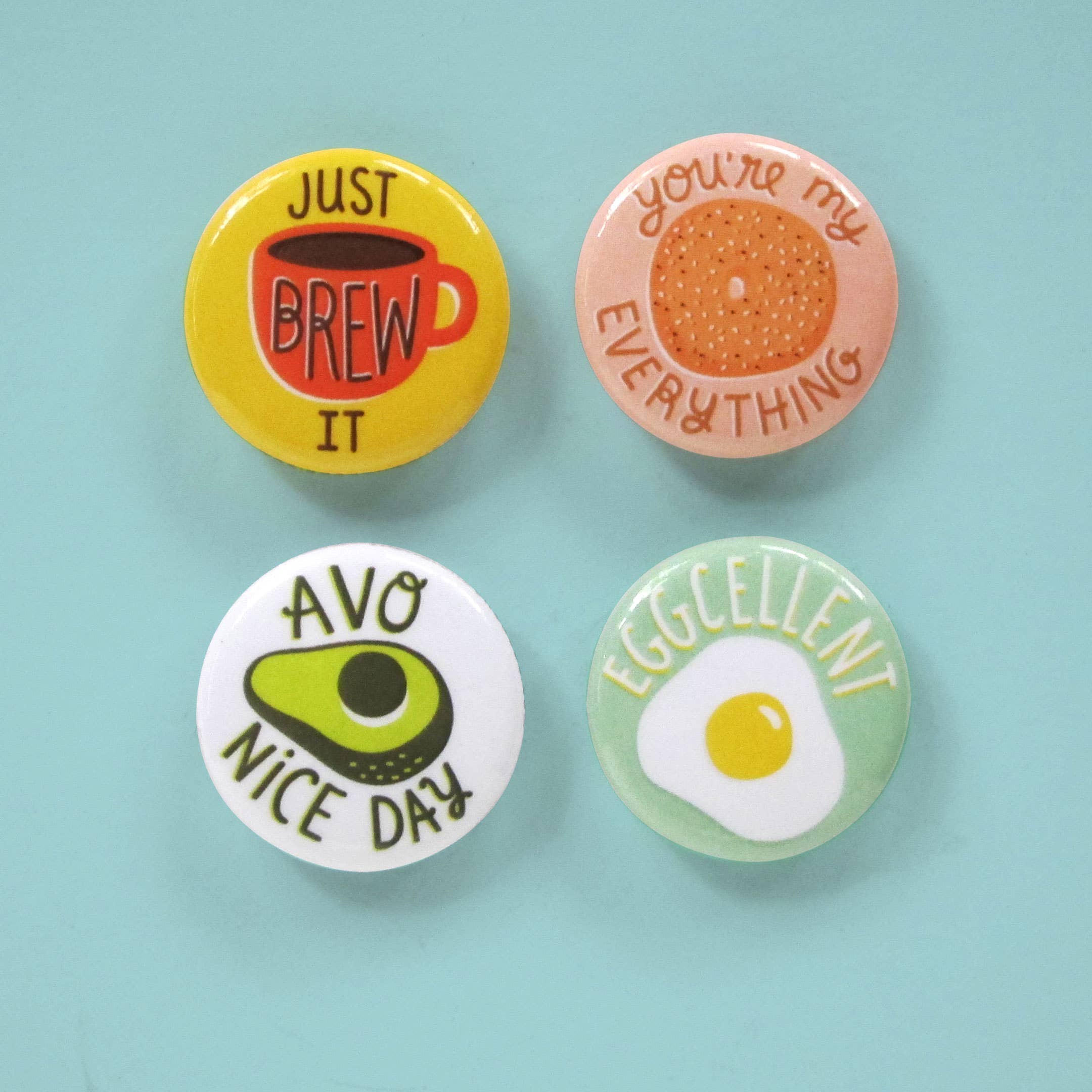 The Neighborgoods - Wholesale Magnet - BREAKFAST TIME (Coffee, Bagel, Egg, Avocado) - Magnets1