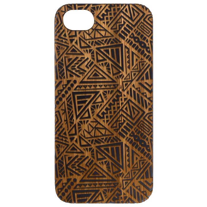 Black Coated Bamboo Wood - Geometric Pattern Engraved for wholesale by OTTO CASE