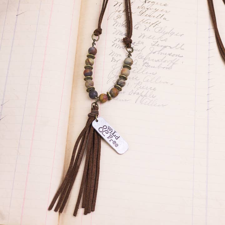 ReLoved by Honey and Me featuring Simply Saguaro - Wholesale Pendant/Charm Necklace - Wild and Free Dark Tassel Necklace