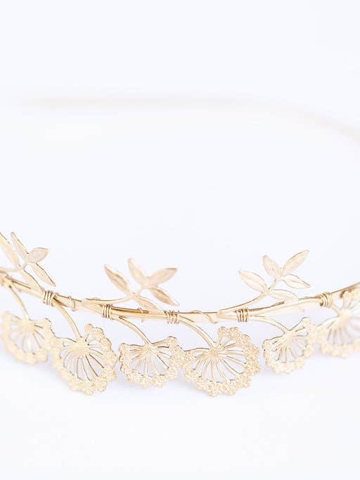 Goldenes Messing Dreifach Wildflower Stirnband für den Großhandel von Acute Designs