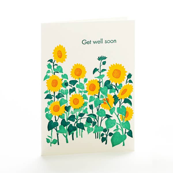 Sunflowers Get Well Soon A2 Card for wholesale by Ilee Papergoods