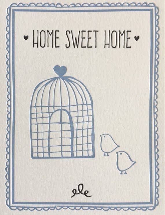 Lucky Bee Press - Venta al por mayor Tarjetas de felicitación - Home Sweet Home Card - tarjeta de tipografía1