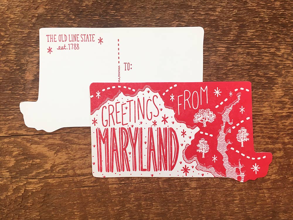 Noteworthy Paper & Press - Wholesale Postcard - Maryland State Postcard4