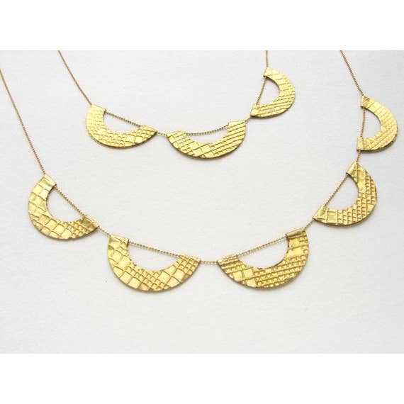 3 Scallops Bib Statement Necklace for wholesale by SORA DESIGNS