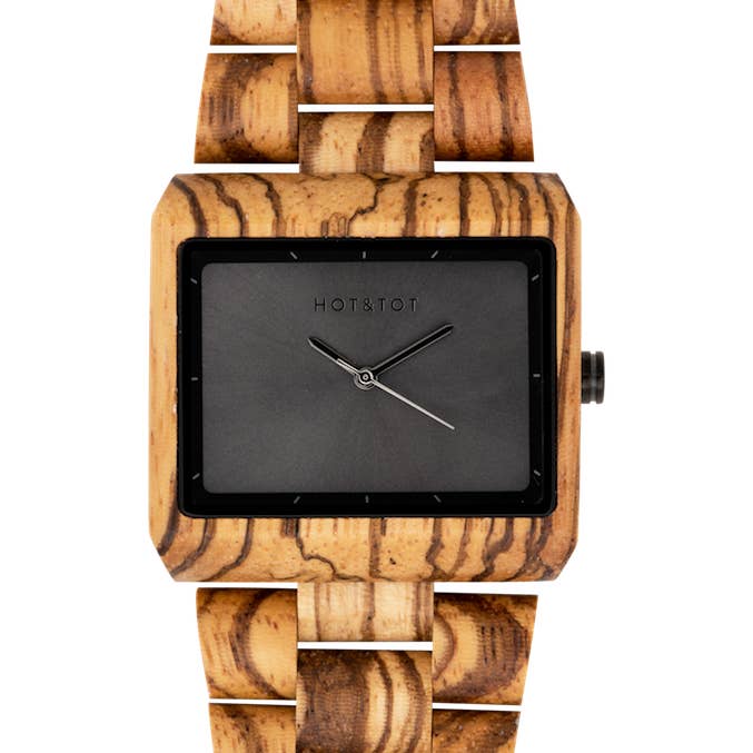 HOT&TOT - Wholesale Wrist Watch - Men's - DUSK | Wood watch for men | Square | Sustainable | Black