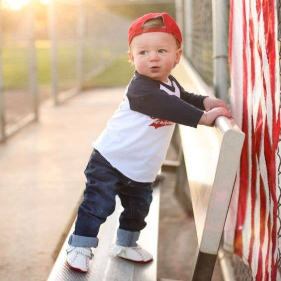 BirdRock Baby - Wholesale Moccasins - Kids - Baby Moccasins - Leather Baby Shoes (Home Run Baseball)6