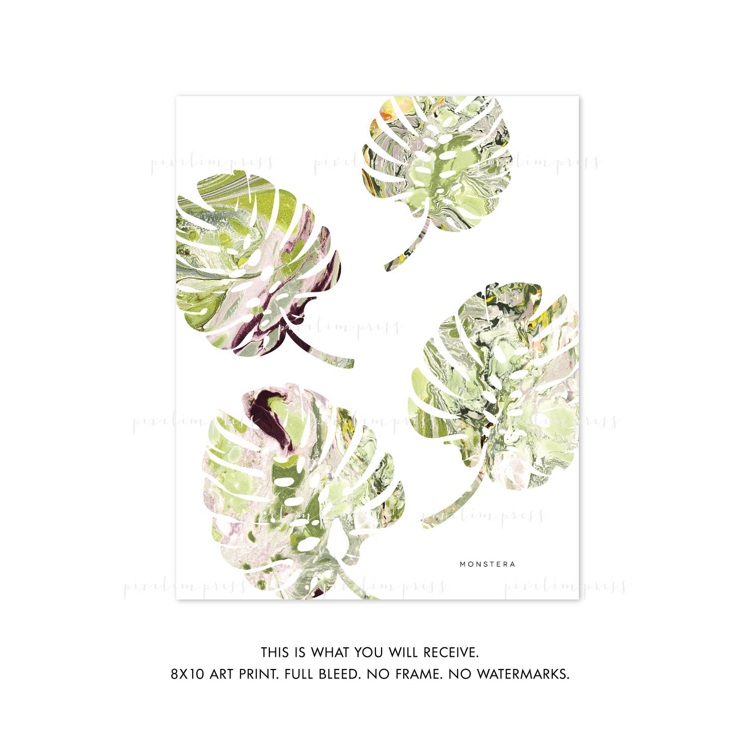 pixelimpress - Wholesale Art Print - Art Print Monstera Marble 1