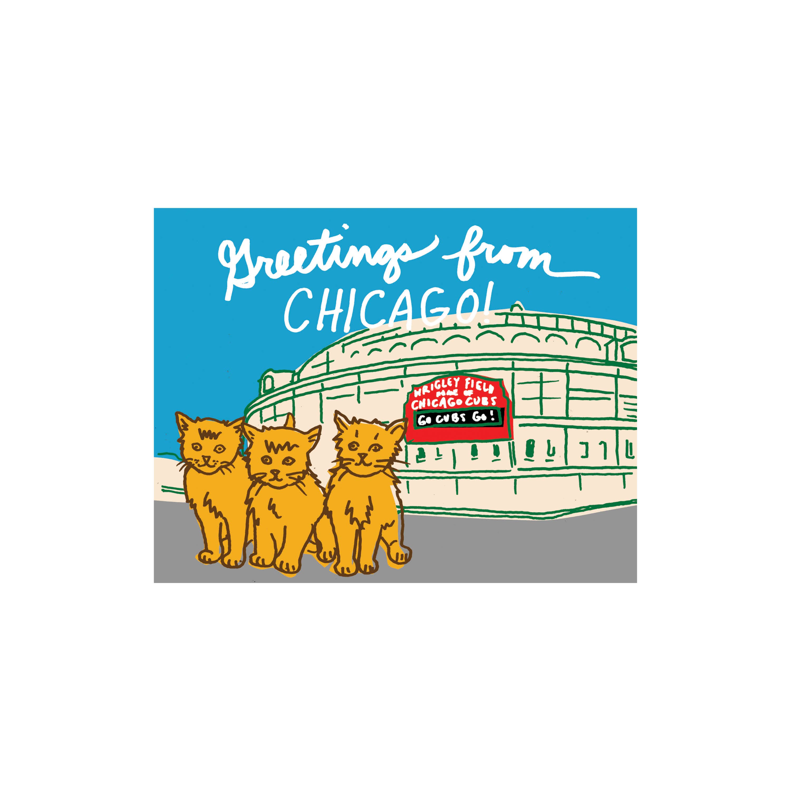 La Familia Green - Wholesale Postcard - Tourists Cats Postcard2