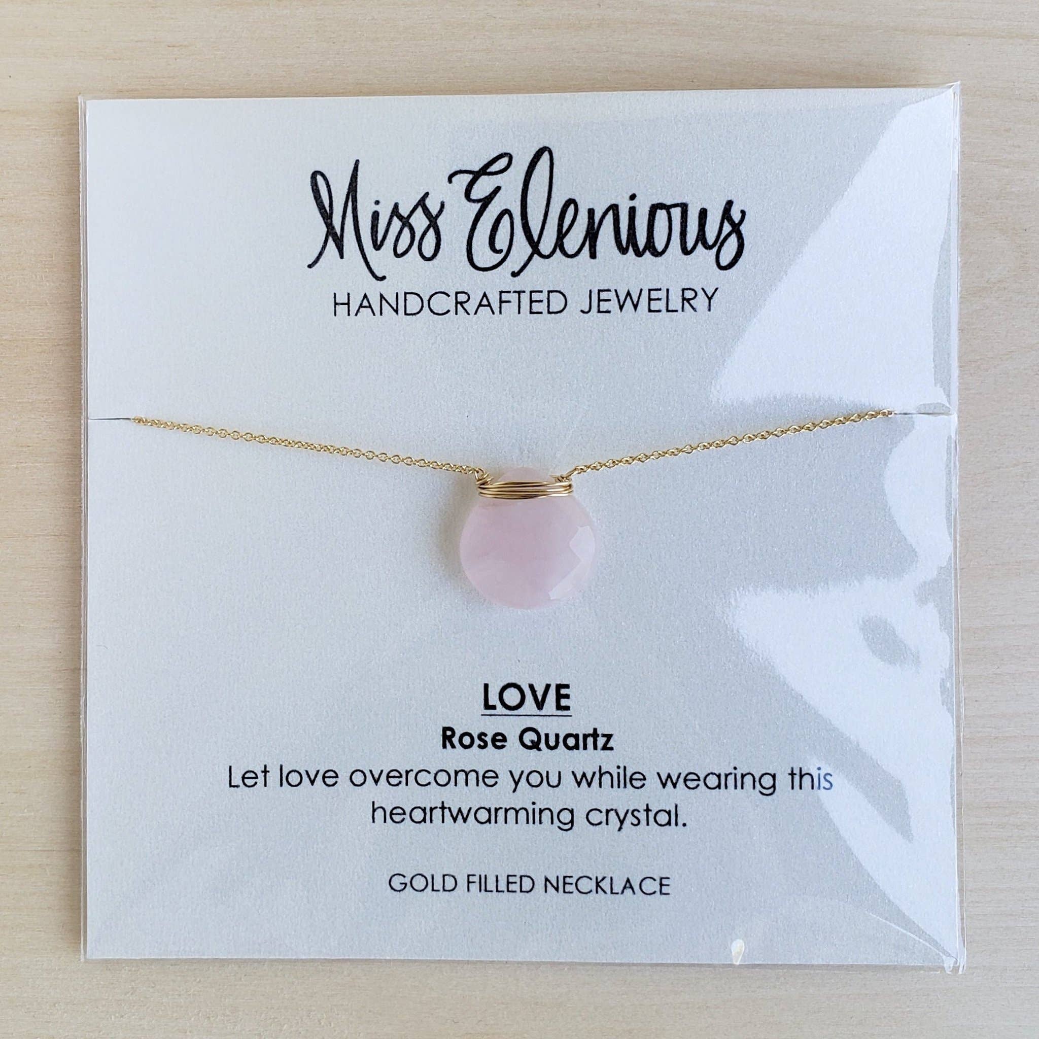 MissElenious Jewelry - Wholesale Pendant/Charm Necklace - Rose Quartz LOVE Necklace0