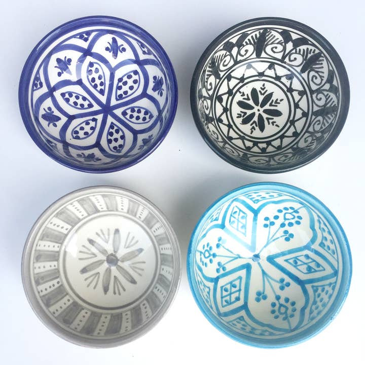 atelierBOEMIA - Wholesale Decorative Plate/Dish/Bowl - Safi Ceramic Tapas Bowls - Set of 4 Patterns8