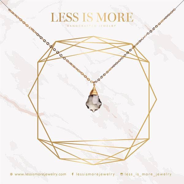 Less is More - Wholesale Pendant/Charm Necklace - Black Diamond Baroque Swarovski Necklace (Gold or Silver)0