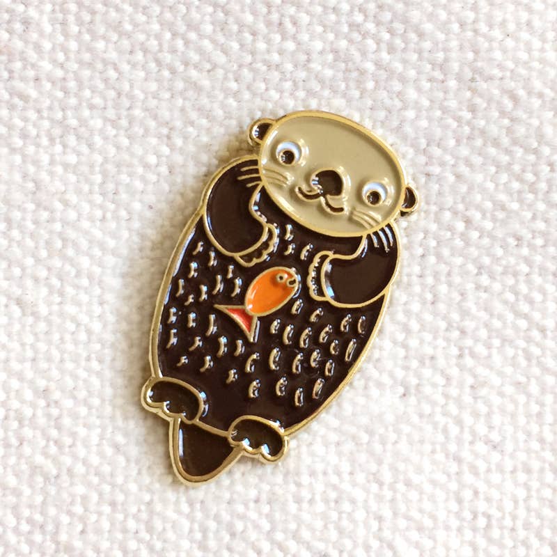 Night Owl Paper Goods - Wholesale Lapel Pin/Button - Otter Enamel Pin1