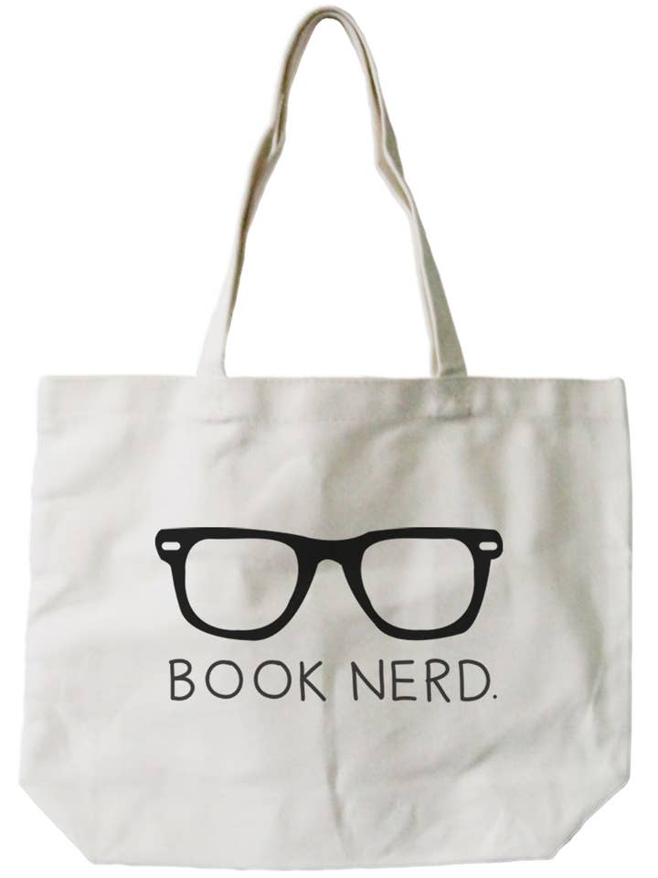Book Nerd Jumbo Canvas Bag for wholesale by 365 In Love