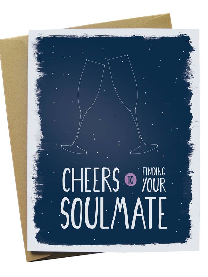 Biglietto di nozze con anima gemella per la vendita all'ingrosso da parte di Paper Wolf Design