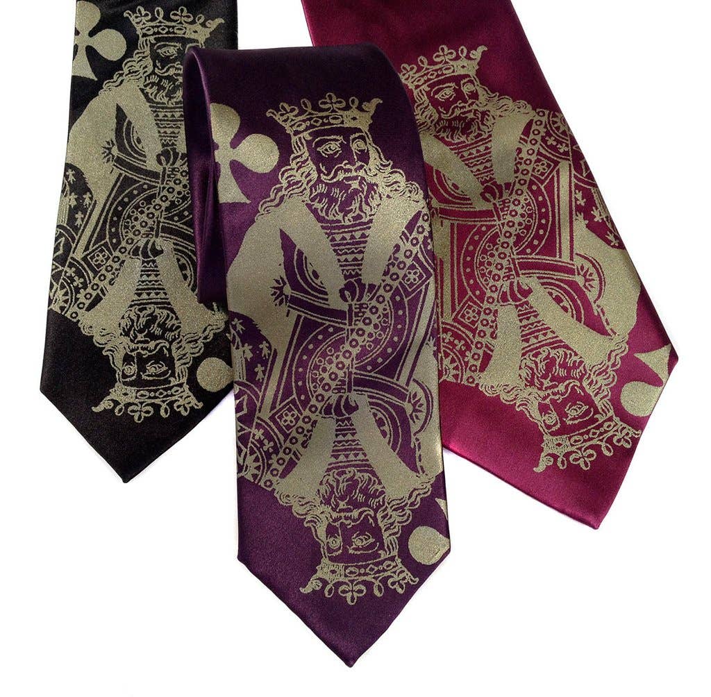 Cyberoptix Tie Lab - Wholesale Necktie - Men's - Playing Card Necktie. "Poker Face" King Tie.3